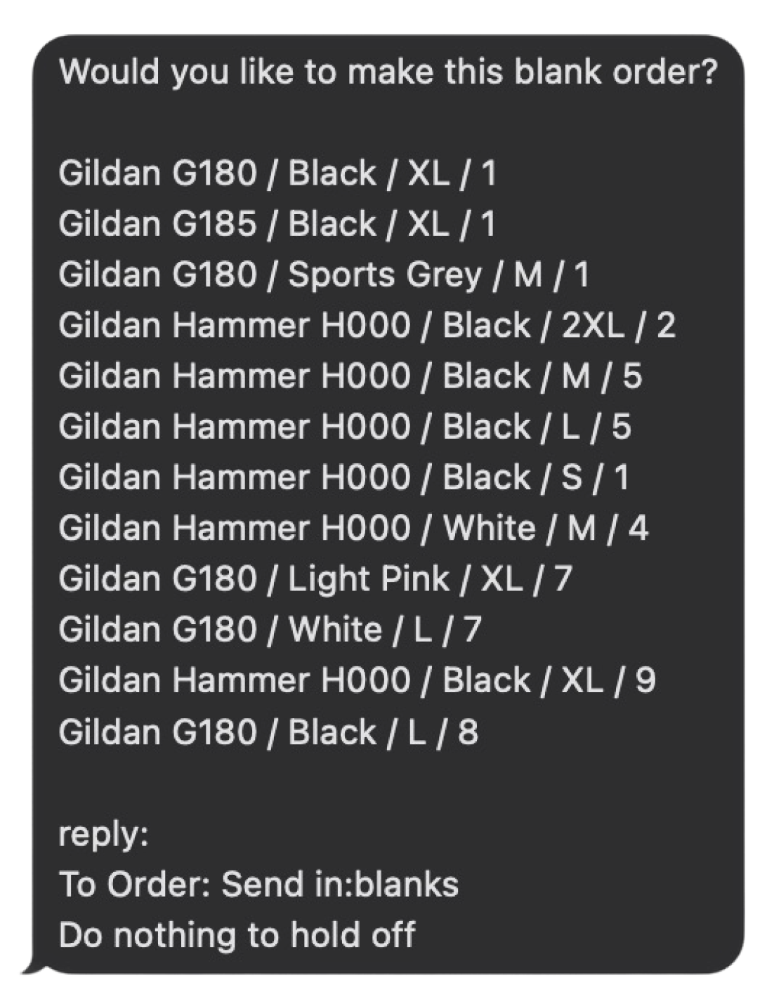 Tally early validation chatbot reorder flow